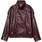 Funnel Faux Leather Jacket