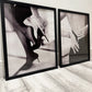 Lady Black and White Framed Cotton Canvas Pictures