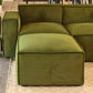 Vine Green Sectional 3 Seater Sofa + Footstool