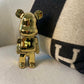 GOLD bear brick piggy bank ceramic sculpture