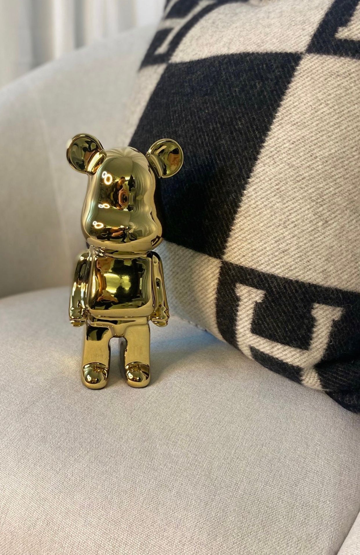 GOLD bear brick piggy bank ceramic sculpture