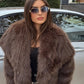 Brown Faux Fur Coat