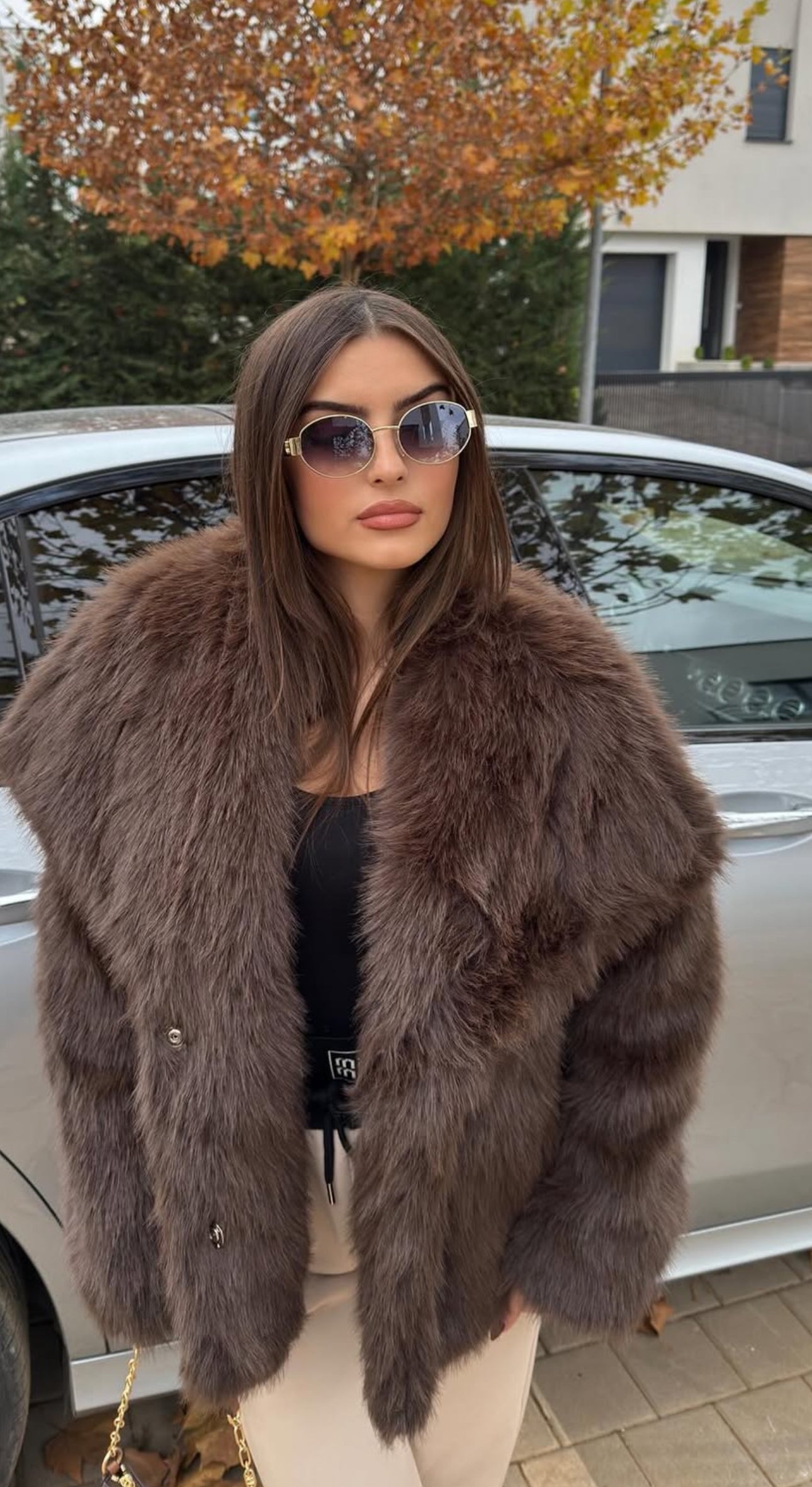 Brown Faux Fur Coat