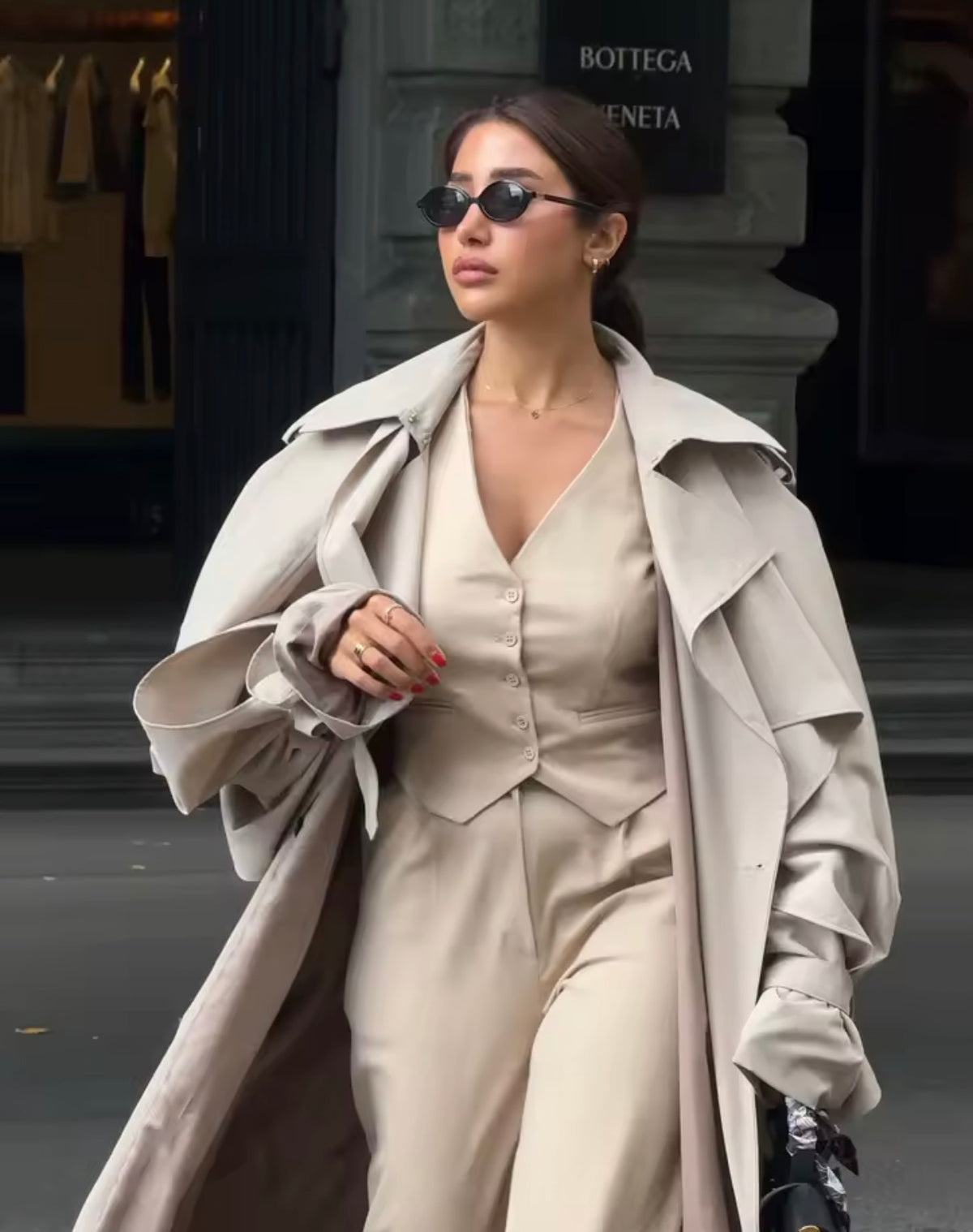 Beige Longline Trench Coat Mac