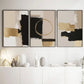 Set of 3 Beige and Gold Cotton Canvas Prints