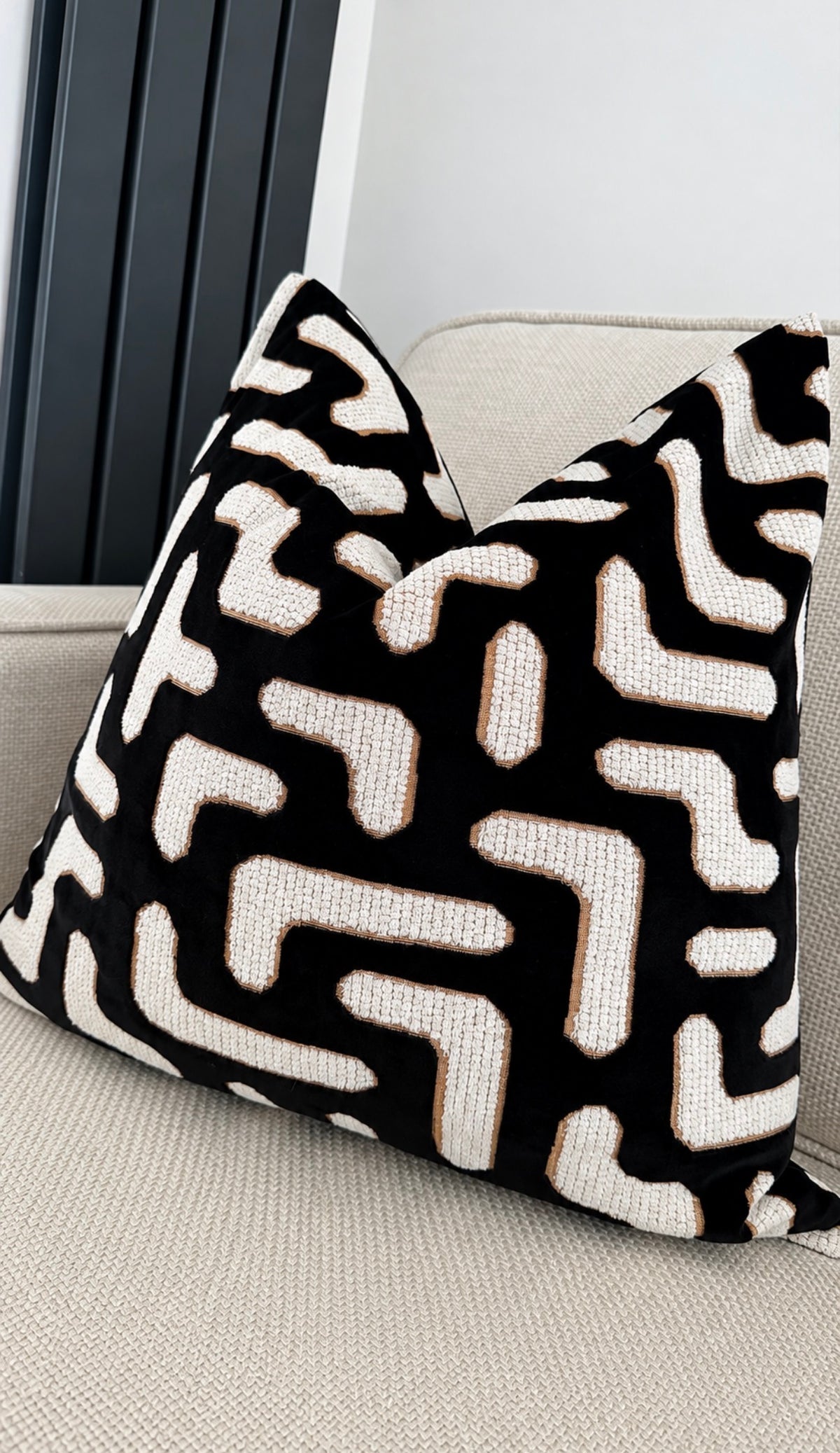 Black and White GiGi Cushion Cover