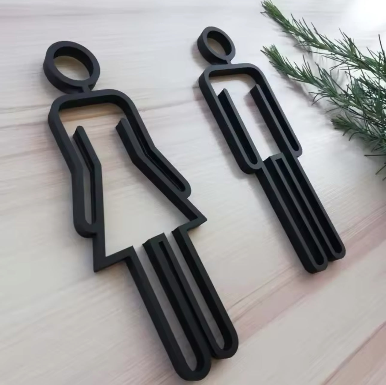 Black Men & Woman Toilet Sign