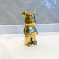 GOLD bear brick piggy bank ceramic sculpture