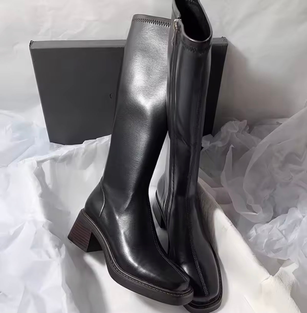 Square Toe Riding Boots