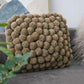 Khaki Handmade Ball Cushion Cover
