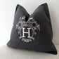 Duck Feather Grey and White Embroidered Horse Cushion