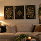 Black and Gold King, Queen and Ace Cotton Canvas Pictures