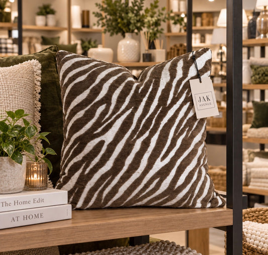 Breige Zebra Woven Cushion Cover