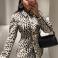 Leopard Print Faux Fur Tailored Jacket