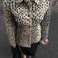 Leopard Print Faux Fur Tailored Jacket