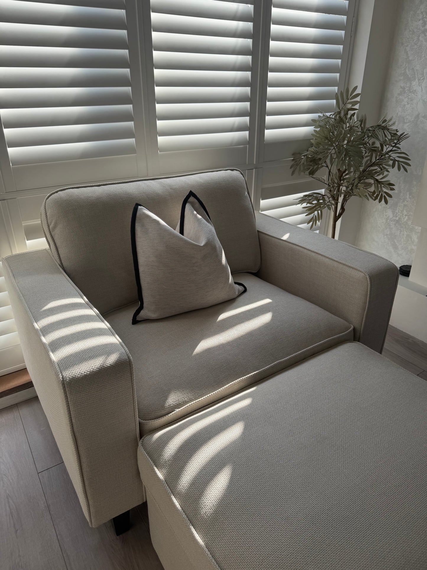 Two Tone Natural Cushion Cover