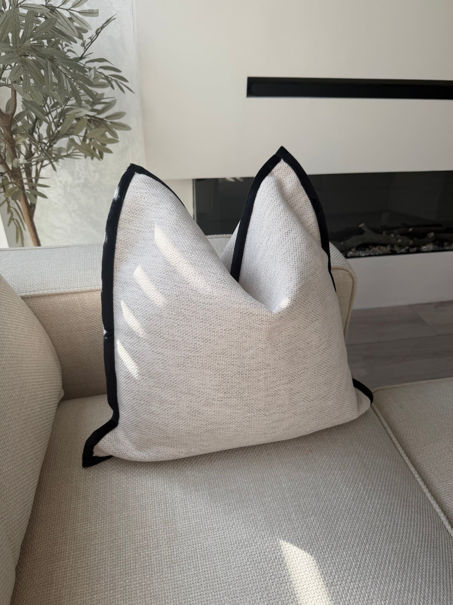 Two Tone Natural Cushion Cover