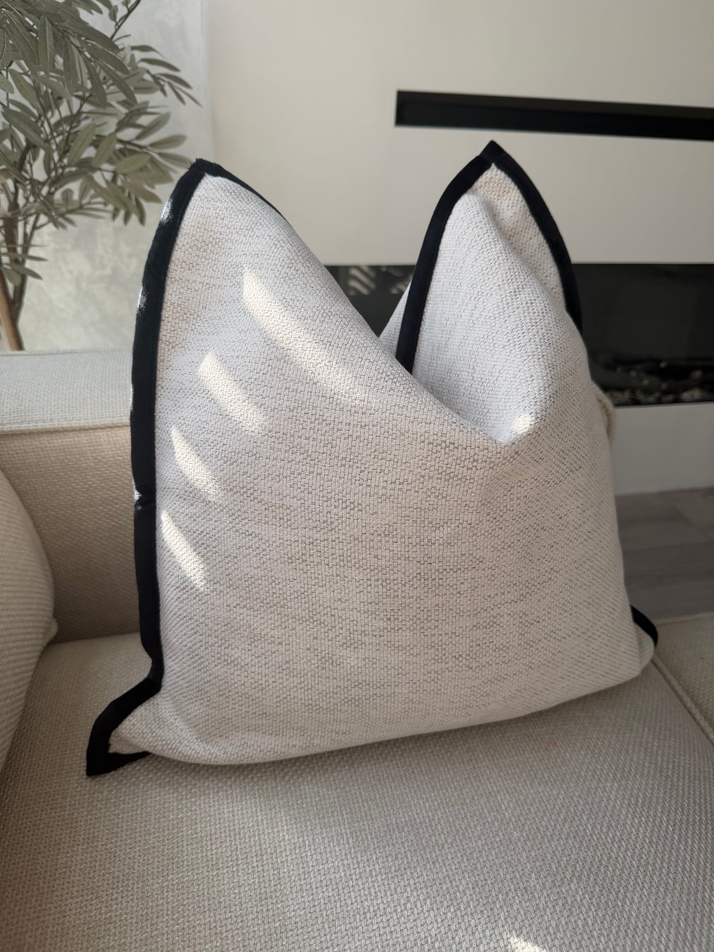 Two Tone Natural Cushion Cover