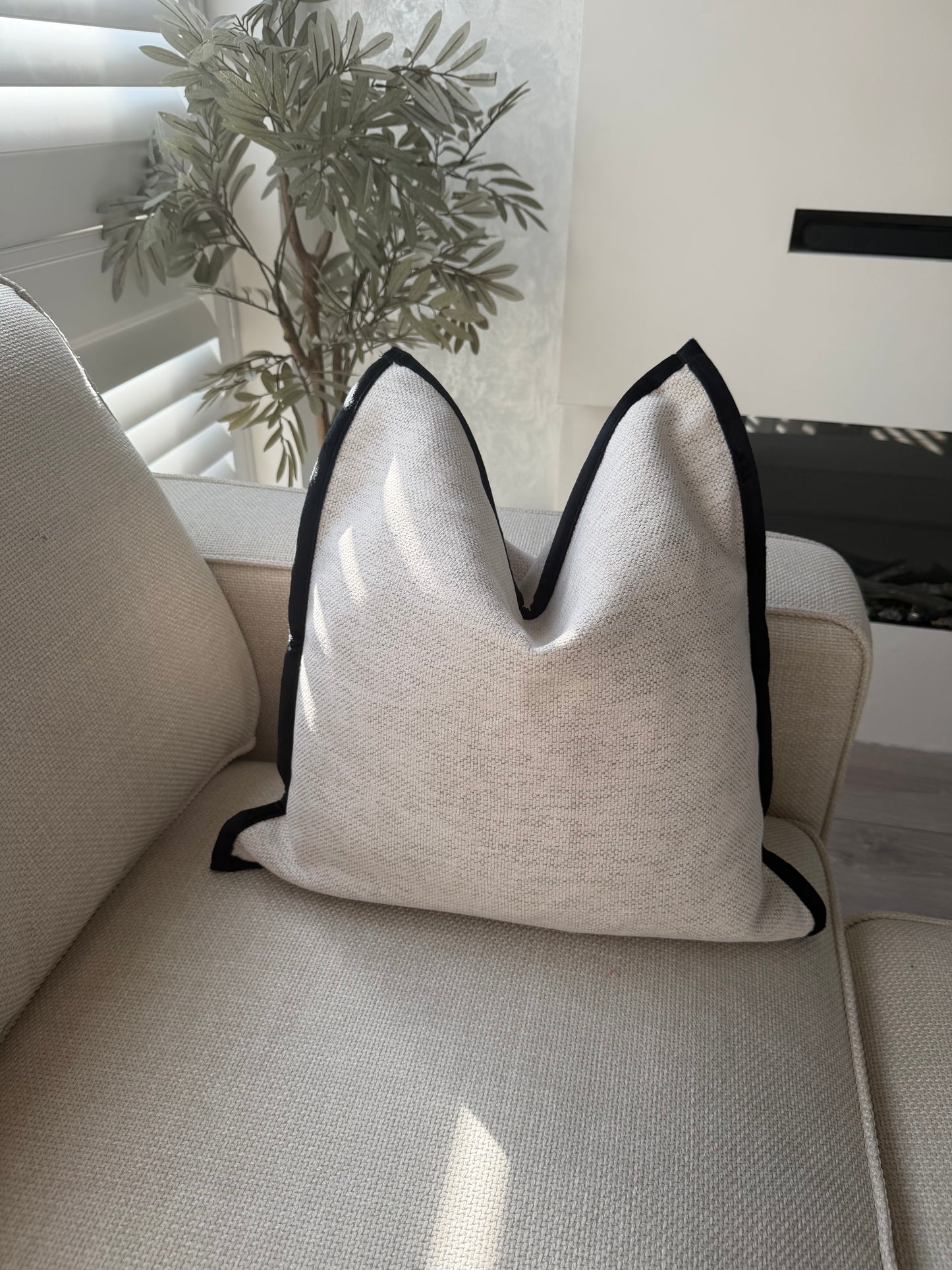 Two Tone Natural Cushion Cover