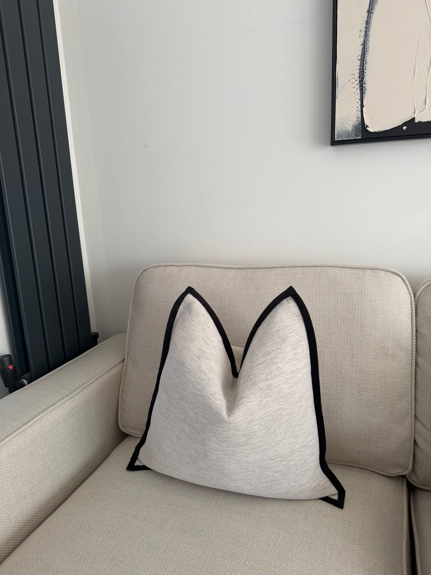 Two Tone Natural Cushion Cover