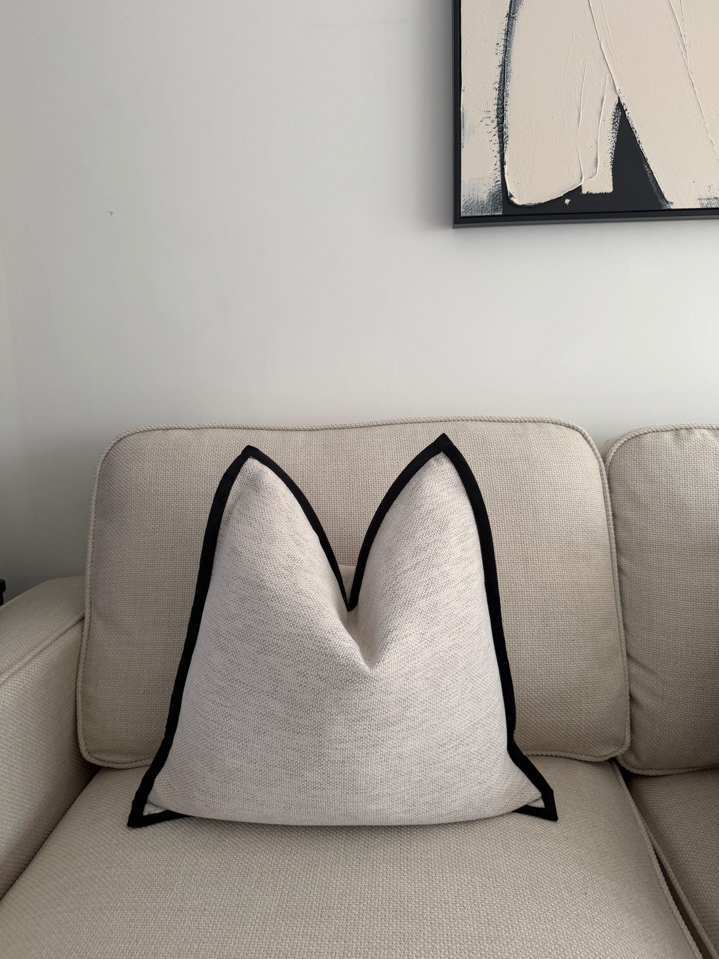 Two Tone Natural Cushion Cover