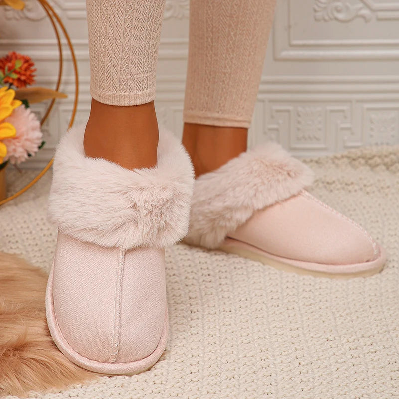 Faux Suede Fur Slippers