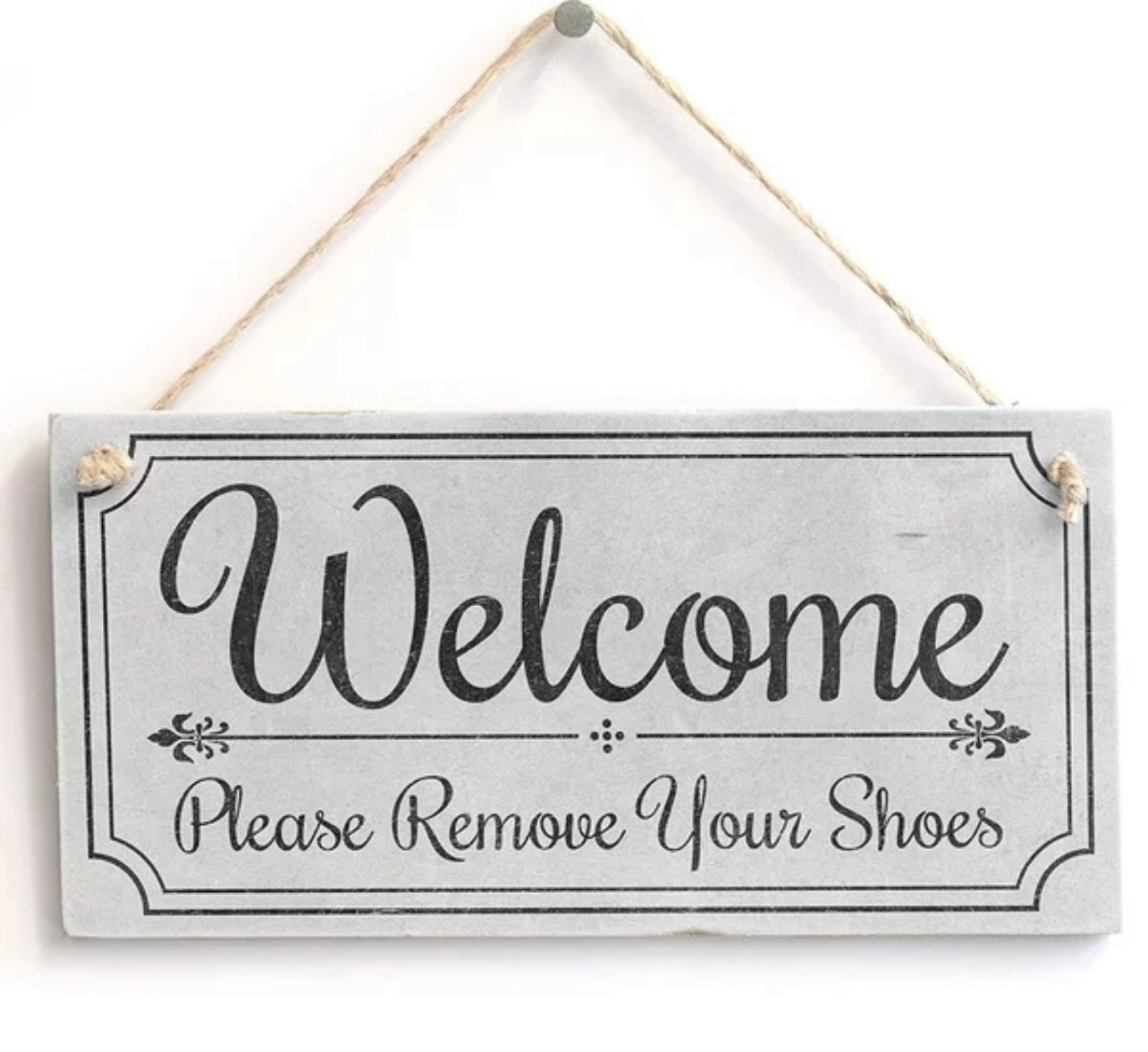 Remove Shoes Reminder sign