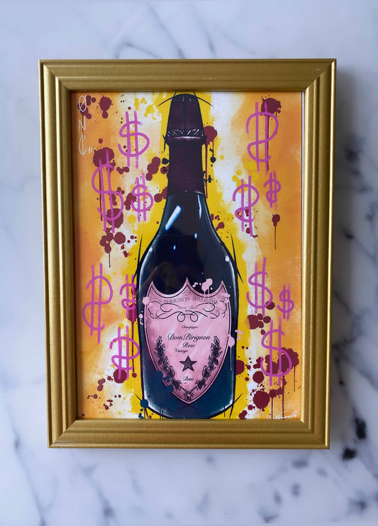 Champagne Picture With Gold Frame