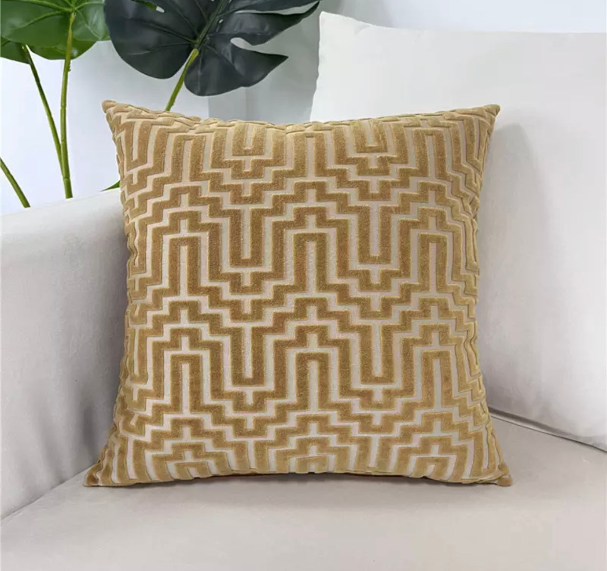 Gold Geo Print Cushion Cover JAK Avenue