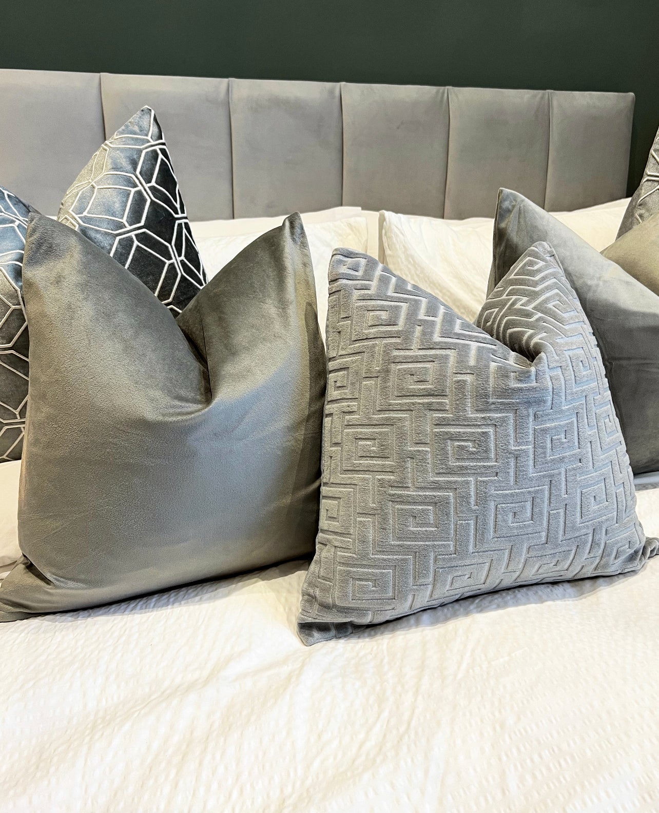 Grey hot sale suede pillows